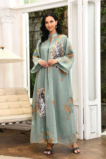 Paillettes Brodées Abayas Maxi Robes