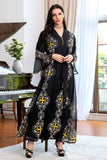 Élégante robe Abaya caftan brodée à manches longues