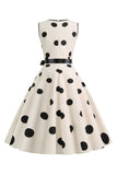 Robe à pois bleu clair vintage des années 50