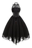 Robe d’Halloween vintage en mousseline noire