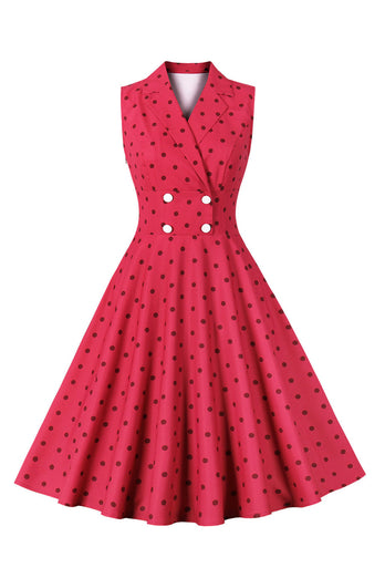 Robe Rouge Polka Dots Swing des années 50