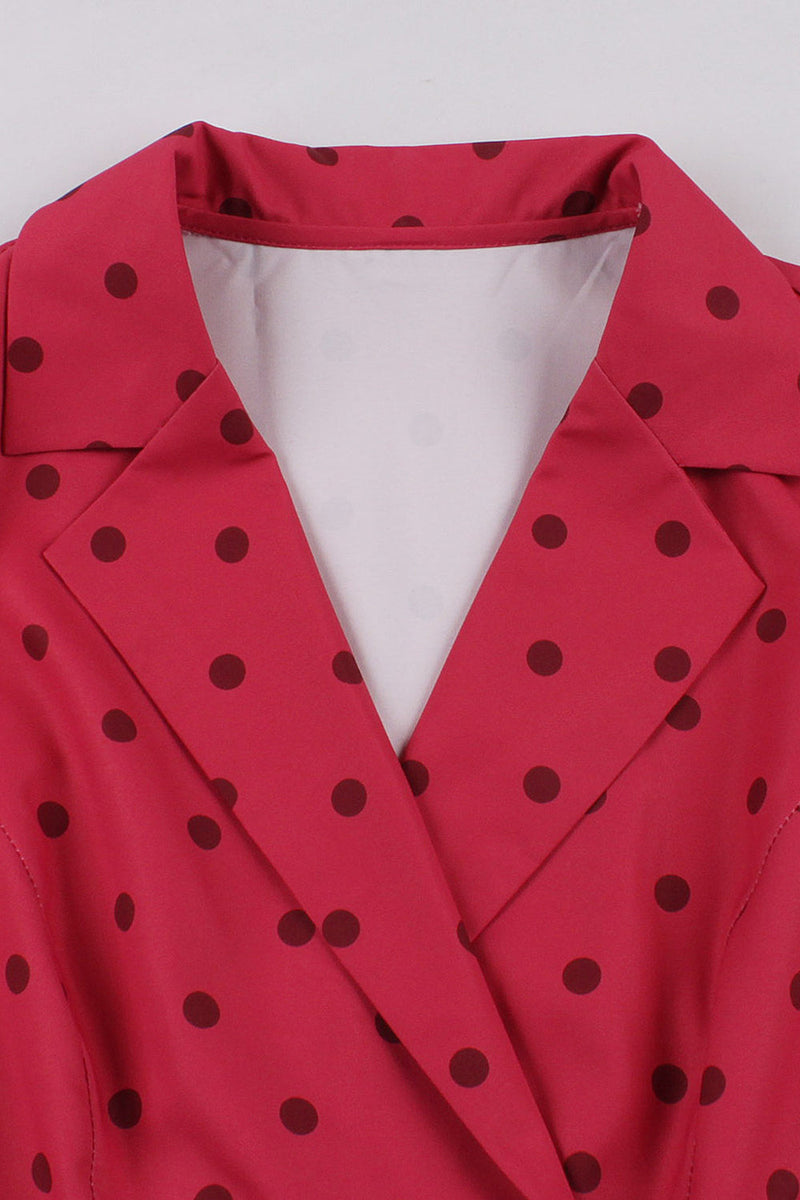 Charger l&#39;image dans la galerie, Robe Rouge Polka Dots Swing des années 50