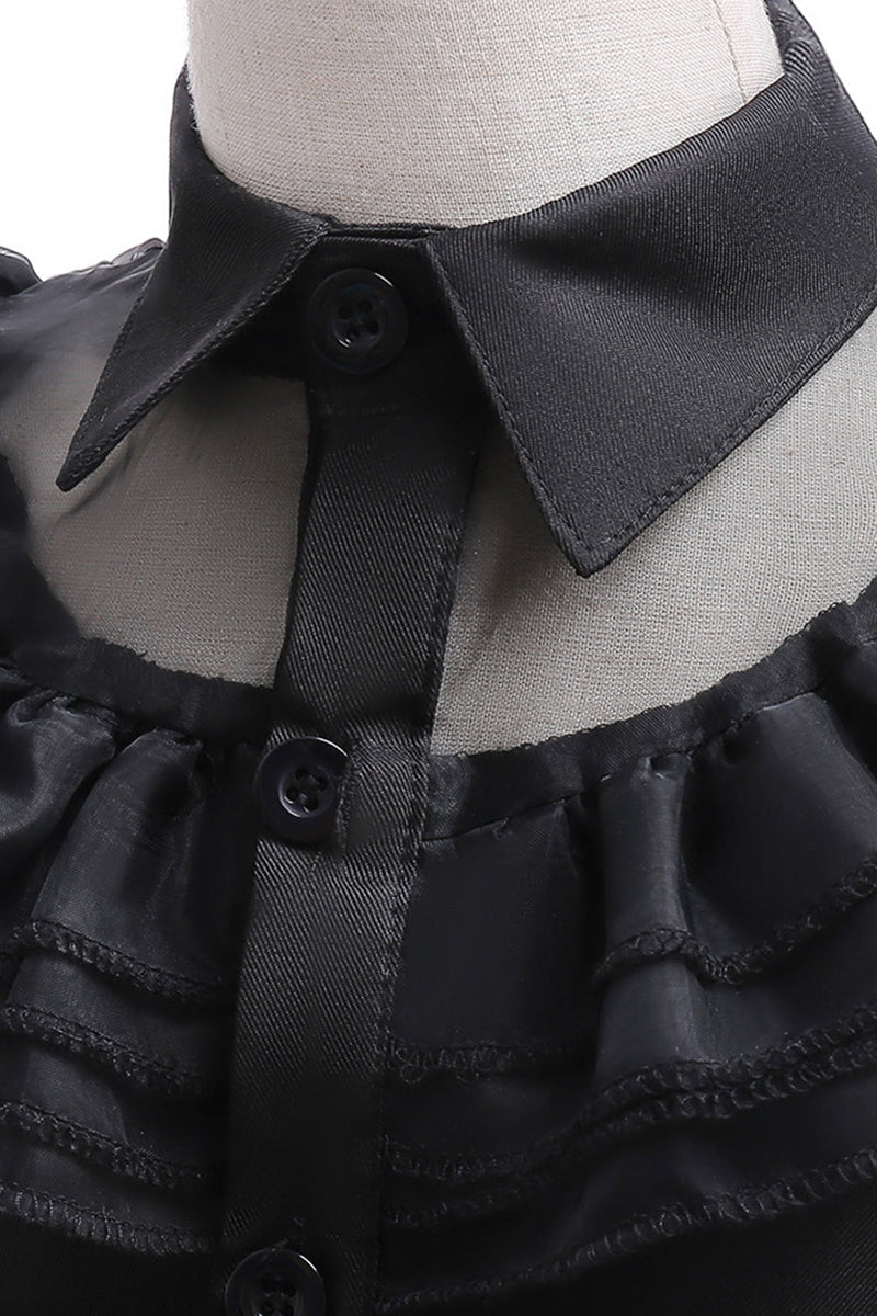 Charger l&#39;image dans la galerie, Tulle noir Une robe fille de ligne avec ceinture