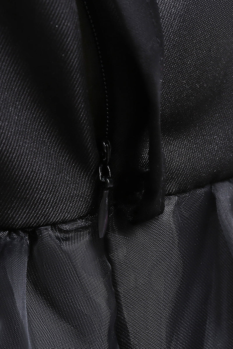 Charger l&#39;image dans la galerie, Tulle noir Une robe fille de ligne avec ceinture