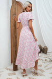 Robe Maxi Enveloppante Rose-Florale