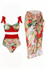 Charger l&#39;image dans la galerie, Ensemble de maillots de bain imprimés deux pièces avec robe de plage