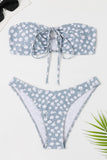 Deux pièces Tube Top Maillot de bain floral rose