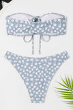 Deux pièces Tube Top Maillot de bain floral rose