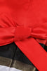 Charger l&#39;image dans la galerie, Une robe de fille rouge à col V avec manches casquettes