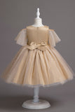 Une ligne de l’épaule Burgundy Tulle Girl Dress