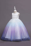 Robe longue fille sans manches sans manches violettes