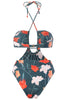 Charger l&#39;image dans la galerie, Halter Neck Keyhole One Piece Bikini avec jupe de plage
