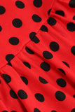 Robe de fille vintage rouge à pois