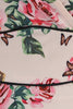 Charger l&#39;image dans la galerie, Rose V Col Fleur Imprimé Balançoire Robe Vintage