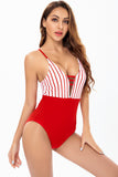 Stripe Spaghetti Straps One Piece Maillots de bain