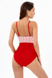 Stripe Spaghetti Straps One Piece Maillots de bain