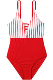 Stripe Spaghetti Straps One Piece Maillots de bain