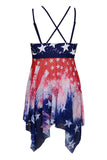 Navy Stars Printed Strap Réglable One Piece Robe de bain