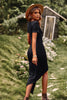 Charger l&#39;image dans la galerie, Asymétrique Manches courtes noires Robe d’été