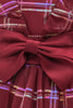 Charger l&#39;image dans la galerie, Une robe de soirée de fille à carreaux de ligne avec nœud