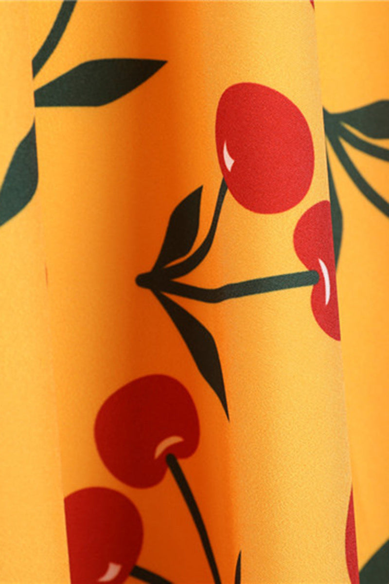 Charger l&#39;image dans la galerie, Robe vintage jaune imprimée sans manches