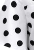 Charger l&#39;image dans la galerie, Robe vintage blanche à pois avec manches courtes