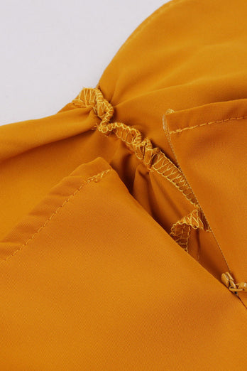 Spaghetti Straps Yellow Swing Robe Vintage