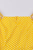 Charger l&#39;image dans la galerie, Robe vintage à col carré à pois jaunes