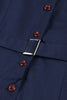 Charger l&#39;image dans la galerie, Navy Short Sleeves Button 1950s Robe
