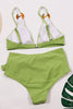 Charger l&#39;image dans la galerie, Bikini bikini deux pièces vert taille haute