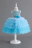 Charger l&#39;image dans la galerie, Robes pour filles bleu roi bleu A sans manches avec fleurs 3D