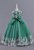 Charger l&#39;image dans la galerie, Rose Sans manches Col Rond Applique Robes pour filles avec nœud papillon