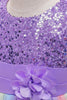 Charger l&#39;image dans la galerie, Robe pour fille violette scintillante à col bateau