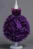 Charger l&#39;image dans la galerie, Haut Col rond Sans manches Sans manches Robes de soirée pour filles violettes