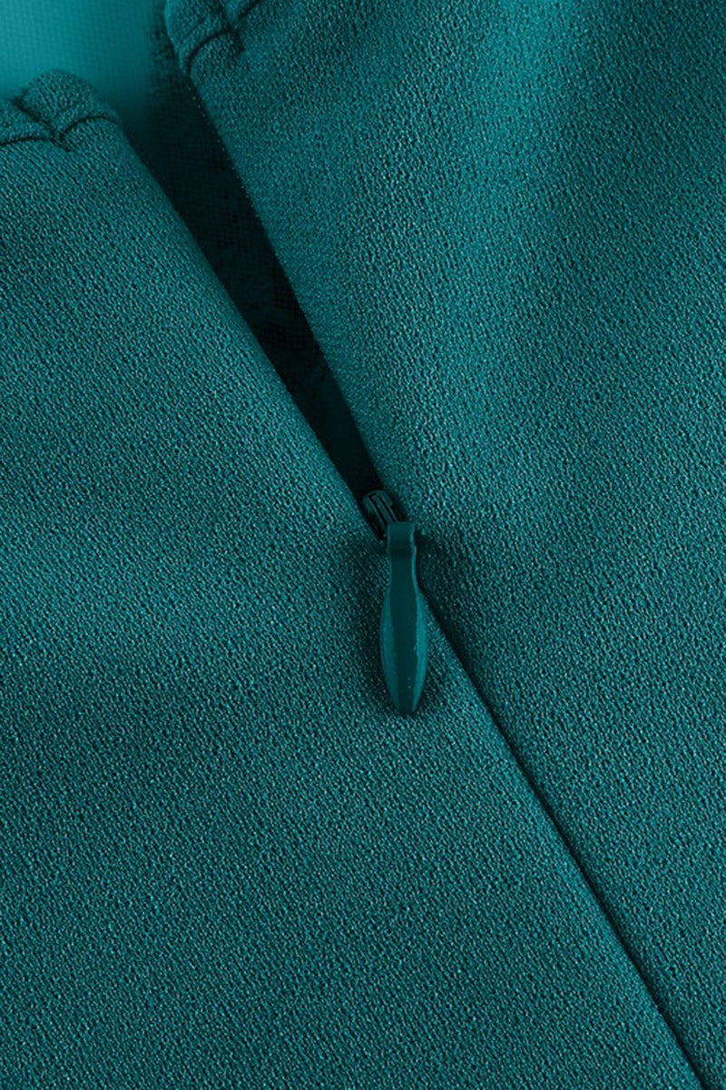 Charger l&#39;image dans la galerie, Robe bleu lac sans manches à col en V des années 50