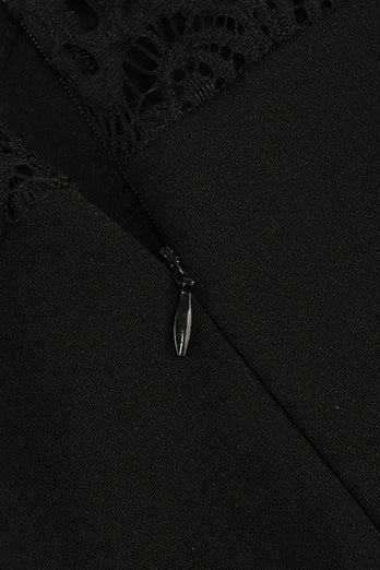 Robe vintage en dentelle à manches longues noires
