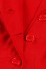 Charger l&#39;image dans la galerie, Robe rouge col V années 1950 à manches courtes