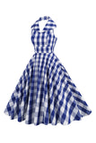 Robe vintage rose Pin Up Plaid des années 50