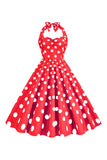 Robe à pois roses des années 50