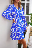 Robe décontractée imprimée à manches longues noires