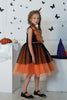 Charger l&#39;image dans la galerie, Orange Col Rond Fleur Tulle Halloween Robe Fille