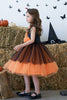 Charger l&#39;image dans la galerie, Orange Col Rond Fleur Tulle Halloween Robe Fille