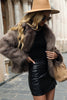 Charger l&#39;image dans la galerie, Khaki Revers Cou Fausse Fourrure Cropped Femmes Manteau
