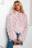 Patchwork rose Femmes recadrées Manteau en fausse fourrure