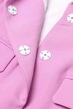 Blazer femme rose avec chaîne à revers avec perles