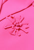Charger l&#39;image dans la galerie, Fuchsia Double Breated Peak Lapel Femmes Blazer avec Fleurs