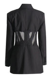 Corset noir Châle Revers Femmes Blazer