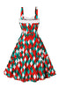 Charger l&#39;image dans la galerie, Une ligne Spaghetti Bretelles Rouge Noël Vinatge Robe