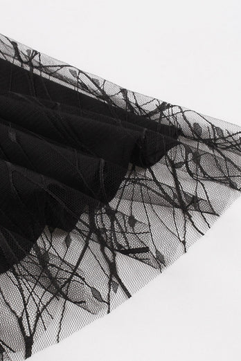 Vintage à lacets bretelles croisées noir robe d’Halloween