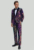 Charger l&#39;image dans la galerie, Paillettes violettes Homme Deux-Pièces Costume Châle Lapel Smoking à un bouton